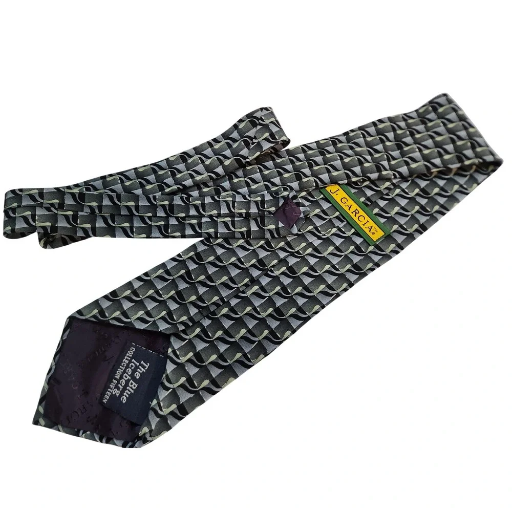 J.‎ Garcia Mens Tie The Blue Iceberg Collection Fifteen Silk Grey Black 4 x 58